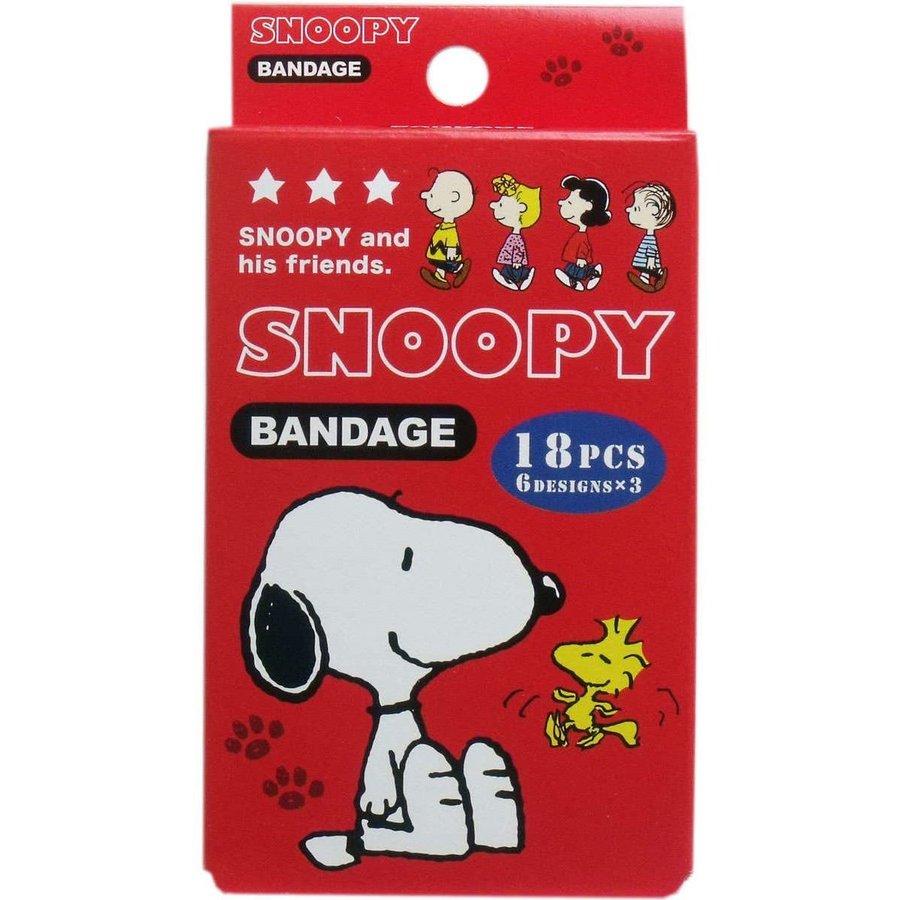 【震撼精品百貨】史奴比 Peanuts Snoopy 史努比 SNOOPY 可愛圖案OK蹦(盒裝/18枚)-紅#21740 震撼日式精品百貨