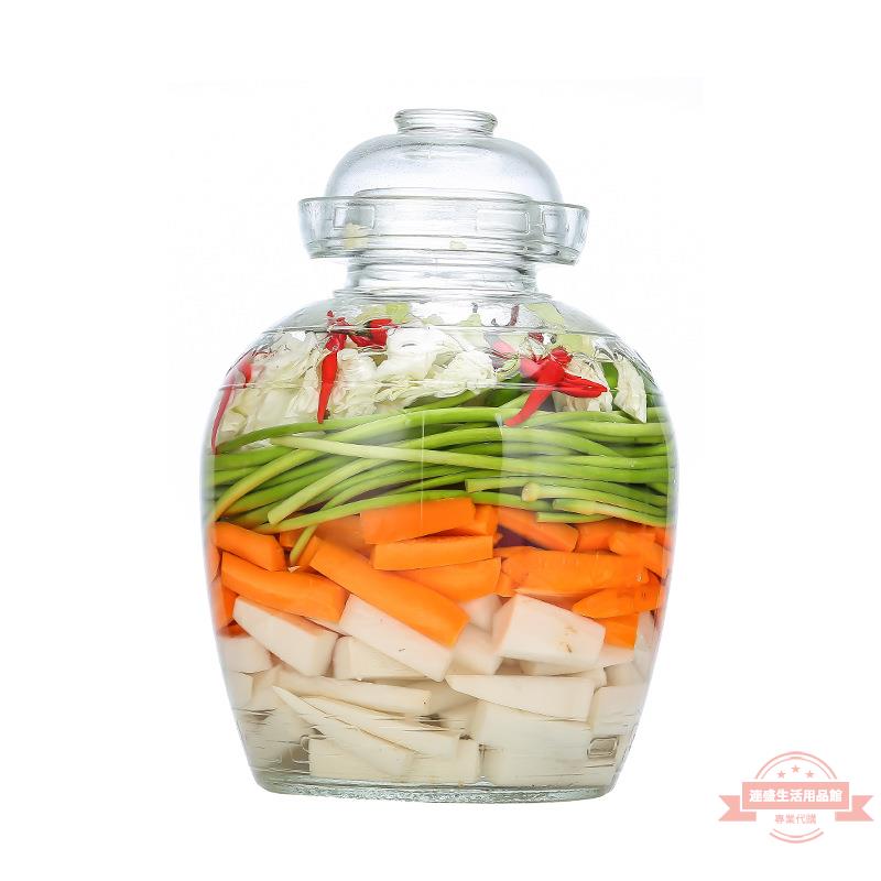 四川泡菜壇子玻璃加厚透明家用水密封醃製鹹菜酸菜淹菜缸糖蒜罐子