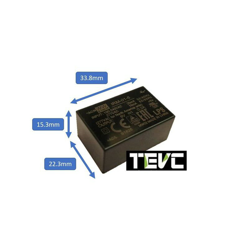 《tevc電動車研究室》AC-DC 降壓 明緯 電源 240V~100V 轉 5V 200mA arduino 可用