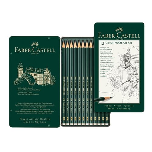 德國輝柏 Faber-Castell 119065G 頂級藝術家9000 素描鉛筆 高級素描鉛筆 2H-8B 12支組