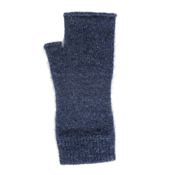 丹寧藍色紐西蘭貂毛羊毛袖套手套 保暖露指手套-美型袖套造型女用手套
