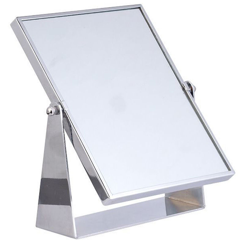 【免運】可開發票 全金屬方形珠寶柜臺專用雙面鏡子化妝鏡金屬鏡子雙面臺鏡子不放大