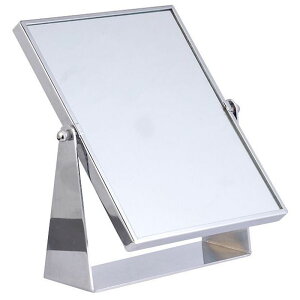 【免運】開發票 全金屬方形珠寶柜臺專用雙面鏡子化妝鏡金屬鏡子雙面臺鏡子不放大