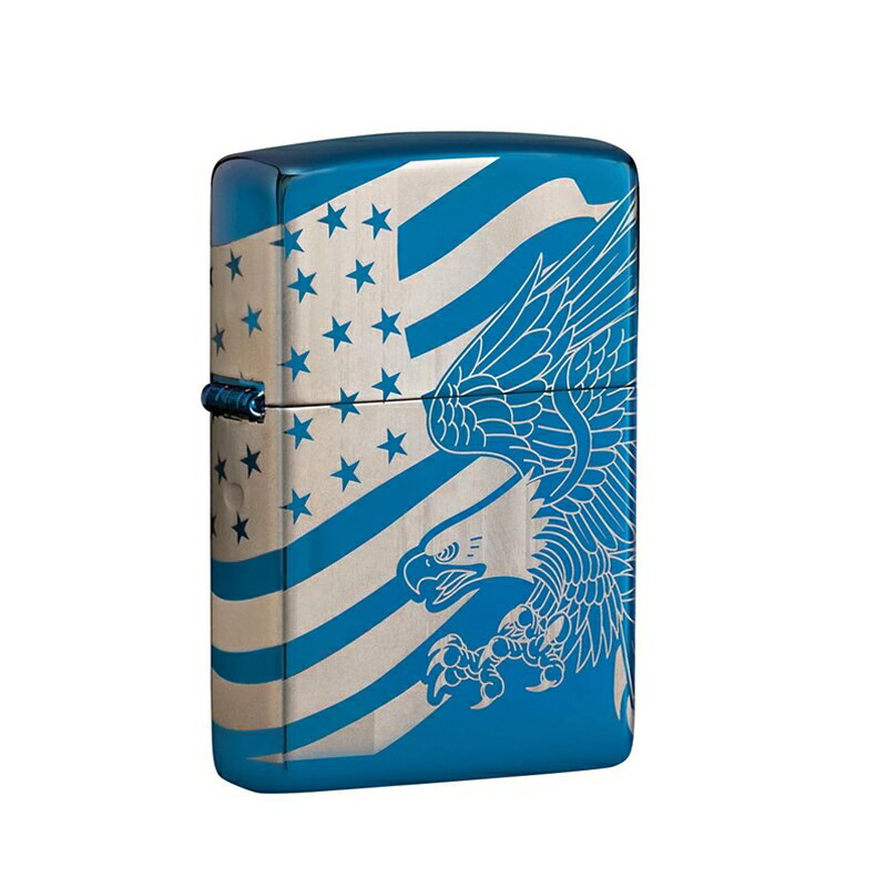 ├登山樂┤美國 Zippo Patriotic Design 防風打火機 High Polish Blue-Laser 360 # 49046