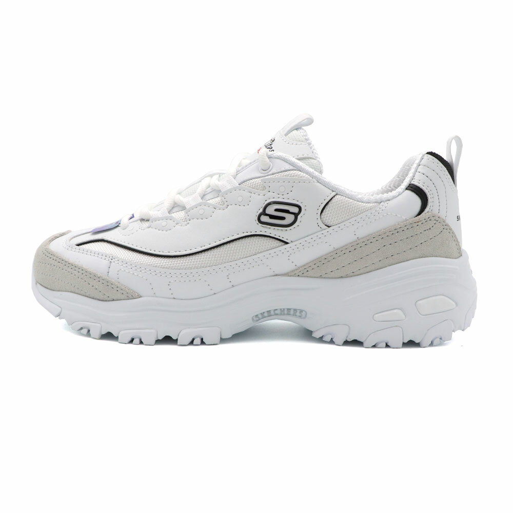 【最高折350】 Skechers D Lites-New Heat 白灰 皮革 麂皮 休閒 運動 厚底 老爹鞋 女款 J2568【新竹皇家150231WBK】