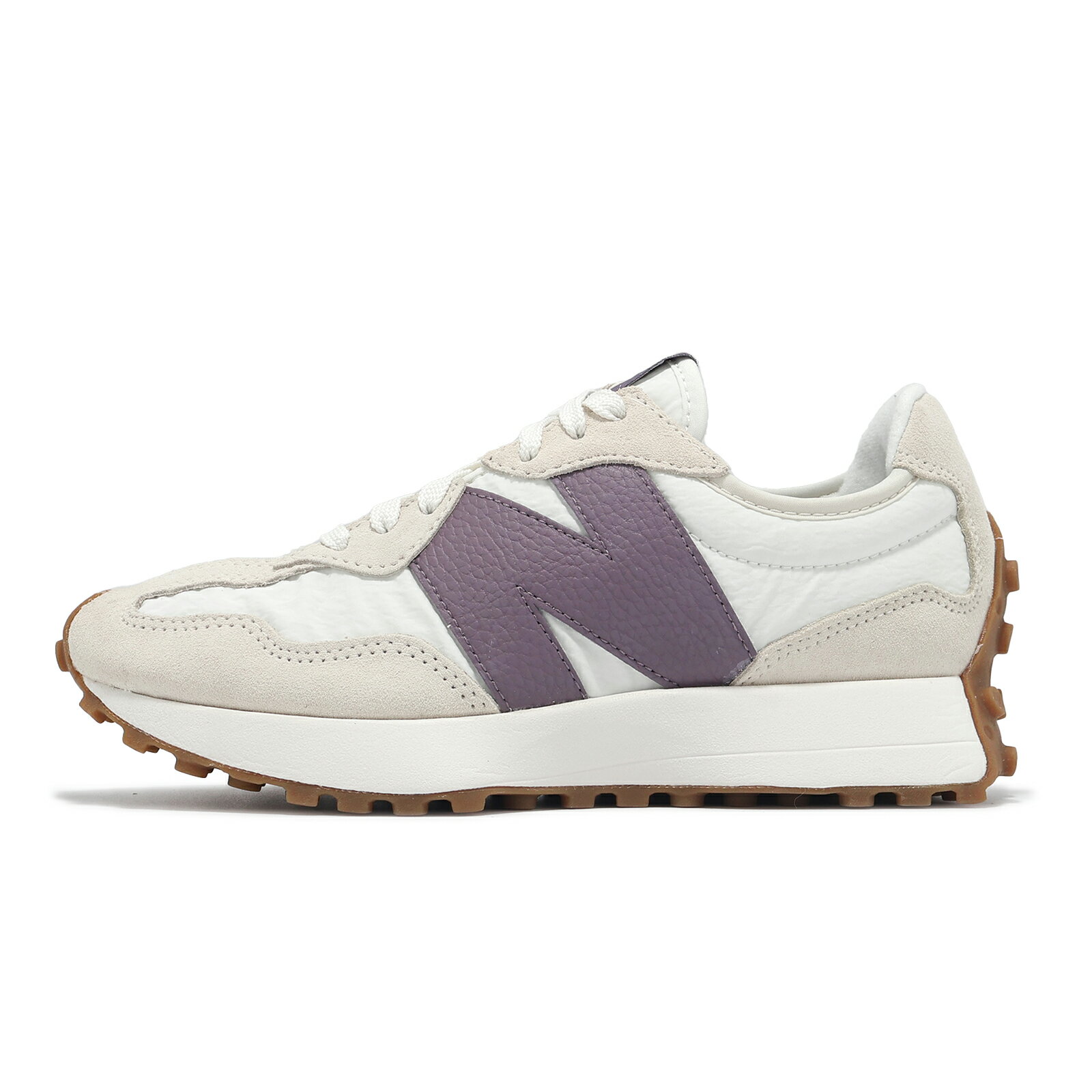 New Balance NB 休閒鞋 327 女鞋 米白 紫 麂皮 拼接 復古 膠底 運動鞋 NB WS327FTC-B