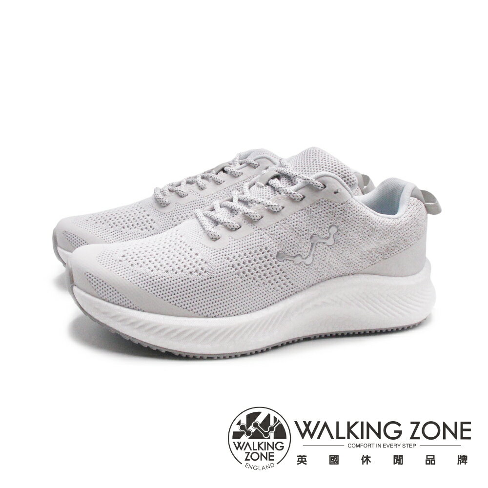 WALKING ZONE(男)3M防油水夜視止滑休閒鞋 男鞋-銀白色