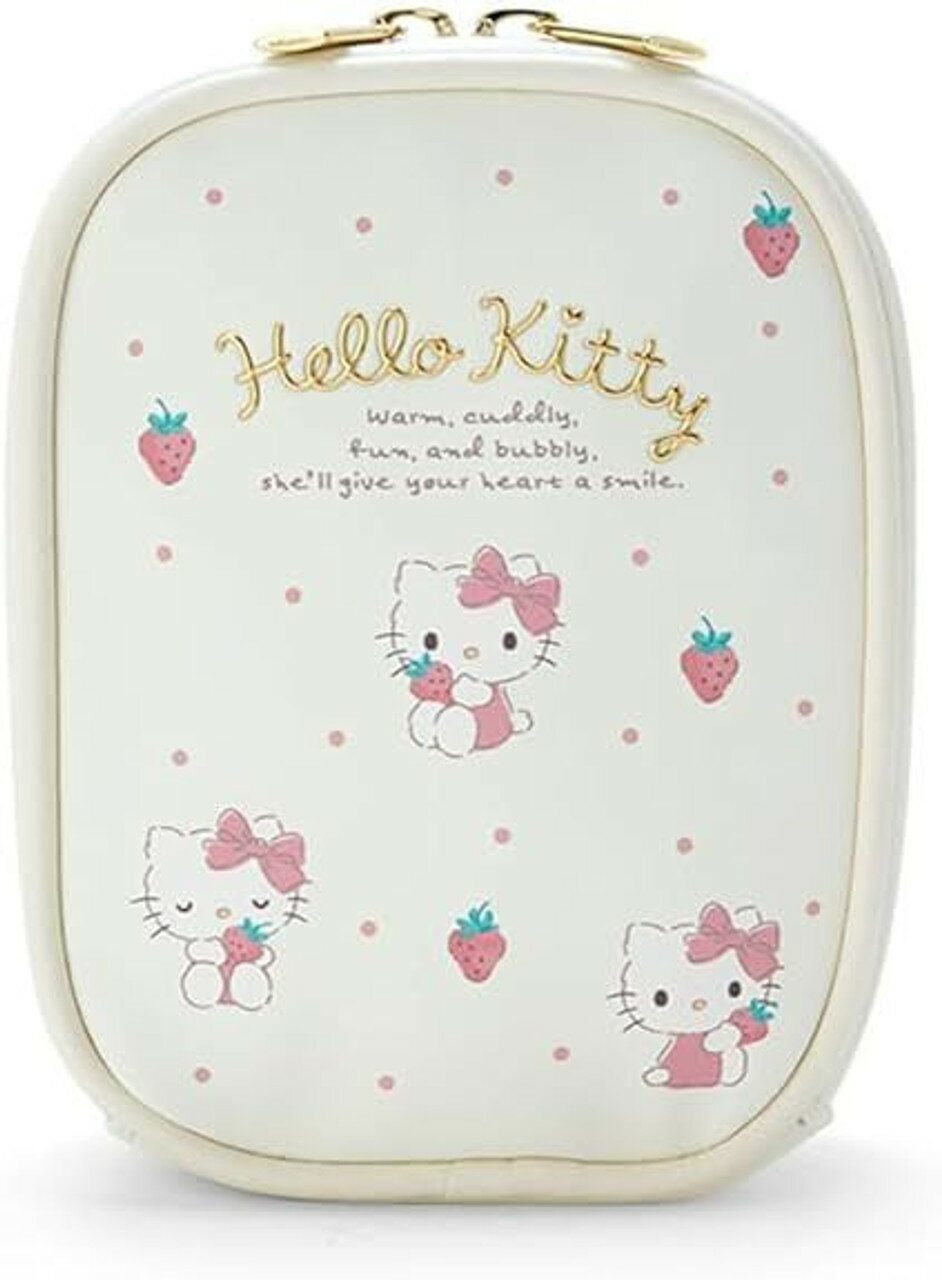 【震撼精品百貨】Hello Kitty 凱蒂貓~日本SANRIO三麗鷗 KITTY皮質直式拉鍊收納包-2024新生活*45825