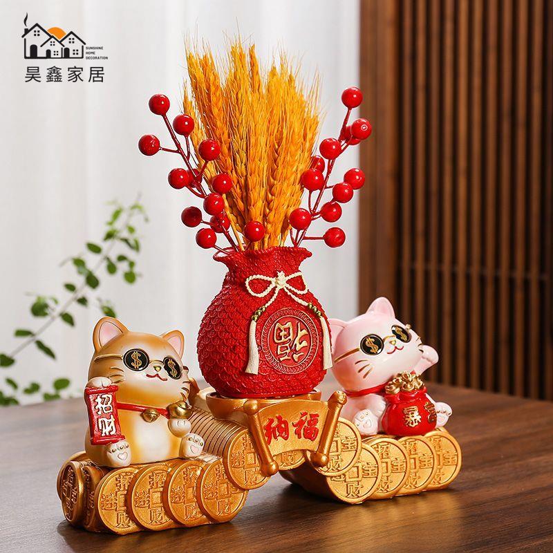 免運 新年裝飾品 新年擺件 蛇年裝飾 新中式招財貓桌面擺件家居飾品客廳玄關酒櫃電視櫃辦公桌招財裝飾新年提前購買更實惠 全館八折 h1231