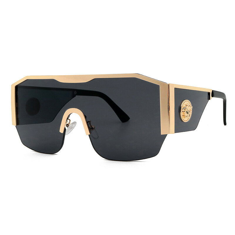 2575新款歐美大框連身片金屬男女士太陽鏡墨鏡fashion sunglasses