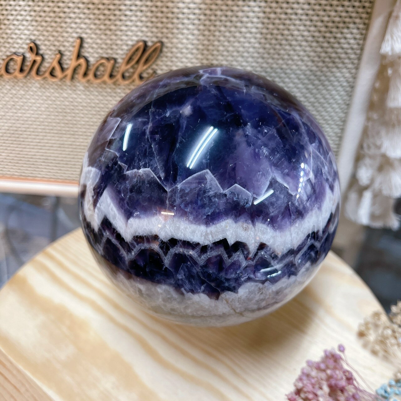 Sweet Heart 田芯精品❤️天然 大能量 虎牙紫水晶球🔮直徑10.3cm 正財 開智慧 貴人必備 NO.297 3