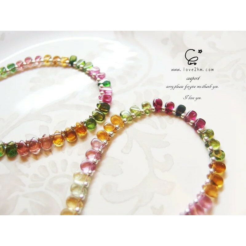 千穗-碧璽水滴手/碧璽/水晶腳鍊/925純銀/水晶飾品/ [晶晶工坊-love2hm]