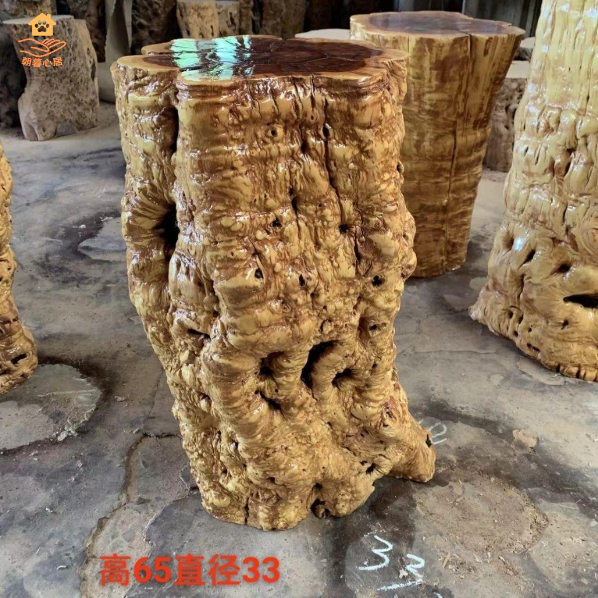廠家直出 木墩 矮凳 邊幾 凳子 換鞋凳 棗木墩實木原木墩根雕凳子樹樁木樁樹墩家用墩子樹根花架魚缸底座 工廠現貨 八折下殺syeb