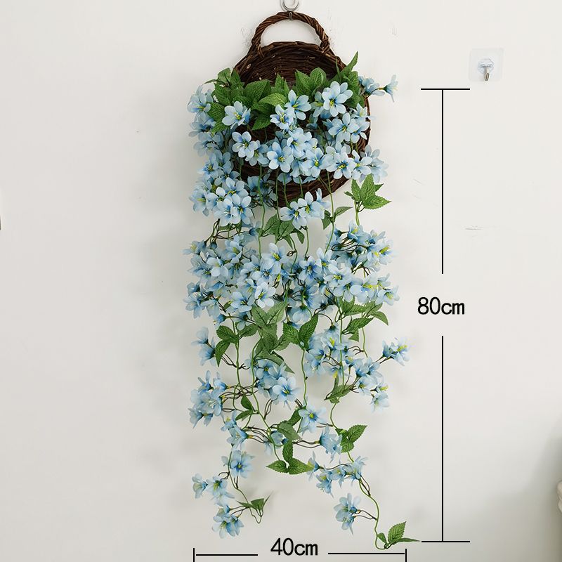 免運 公司貨 仿真花擺件 裝飾品 假花 盆栽 裝飾花藤 仿真花壁掛高檔裝飾室內客廳墻上假花藤條掛墻墻壁吊蘭花垂吊懸掛