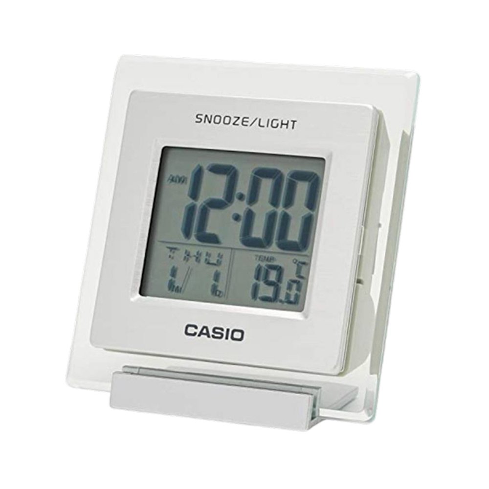 【日本直郵】Casio卡西歐迷你電子鬧鐘日期溫度顯示銀色DQ-735-8J