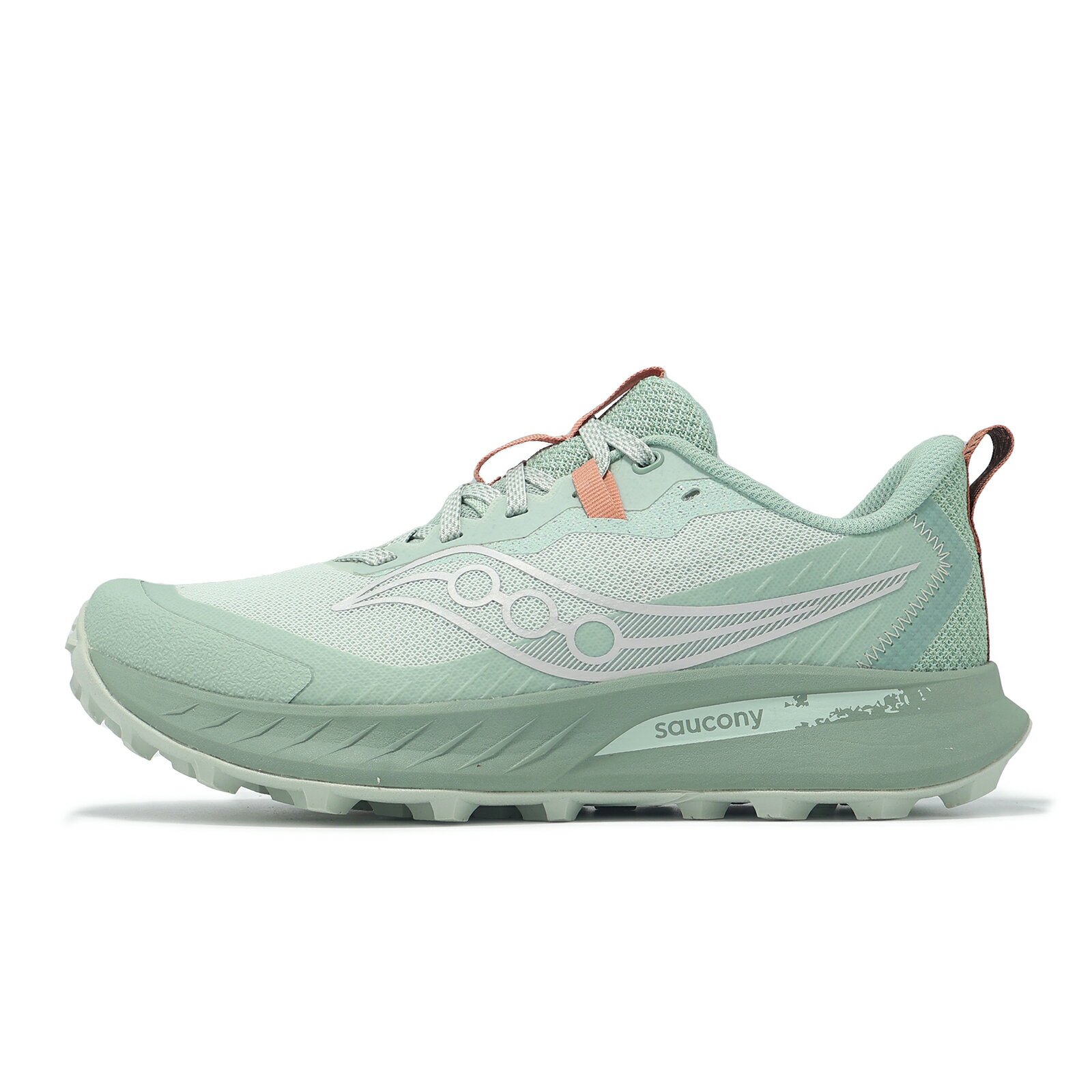 Saucony 越野跑鞋 Peregrine 15 女鞋 綠 橘 緩震 支撐 戶外 運動鞋 索康尼 S10990249