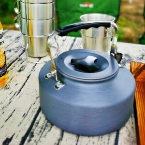 美麗大街【109051452】野外茶壺野營鋁合金1.1L咖啡壺便攜開水壺