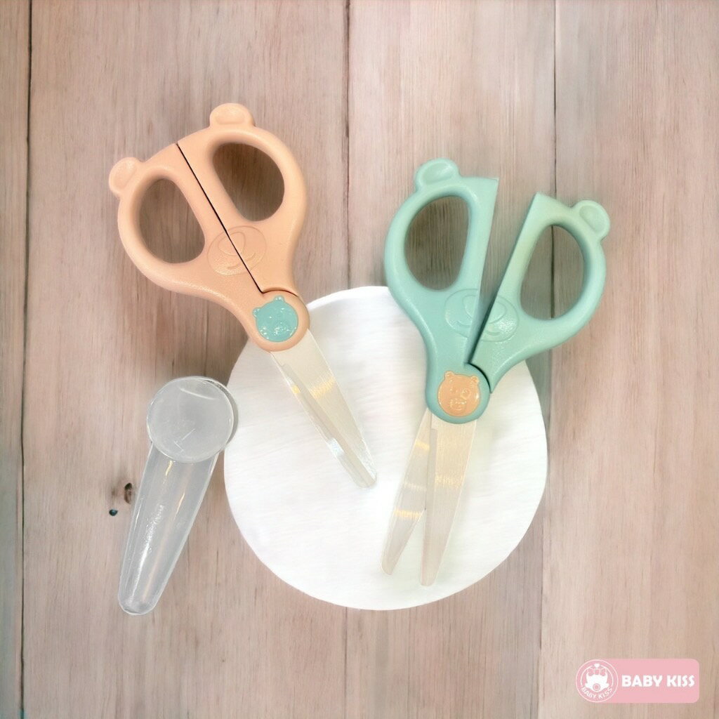 送收納盒》小熊造型陶瓷食物剪刀/輔食剪 1