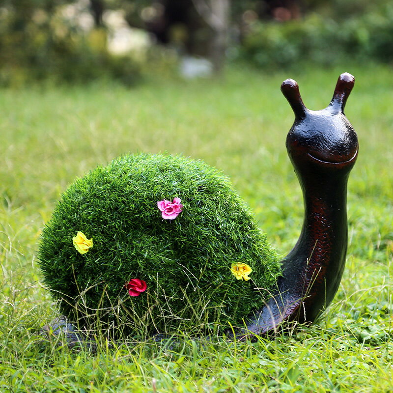 庭院草坪景觀裝飾動物 草皮植絨蝸牛創意幼兒園裝飾戶外花園擺件