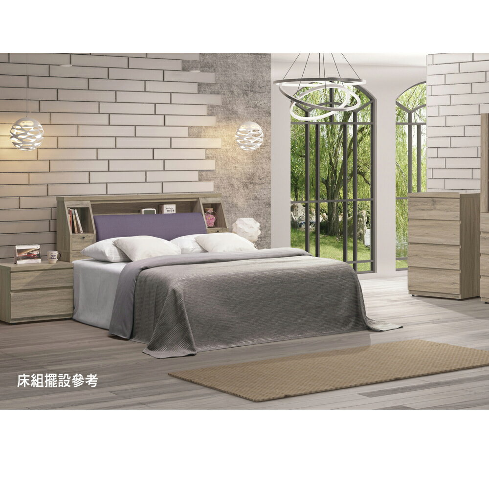 【多木家居】木斯MOOSE-400/154公分/18公分原木色床頭箱+床底+床頭櫃組合