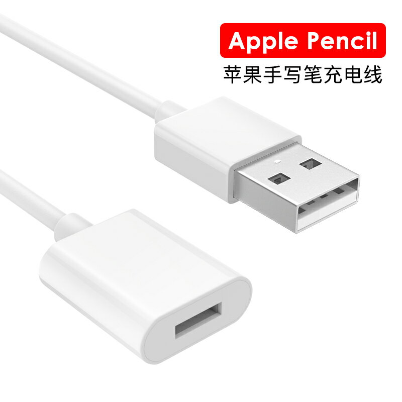 充電線適用于蘋果Apple Pencil手寫筆1代轉接頭器ipad配件USB轉8pin母口1m lighting轉換插頭接頭1米筆尖筆帽