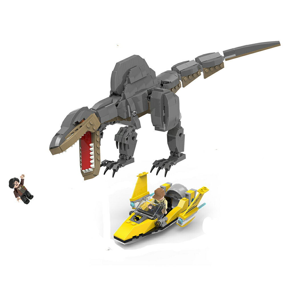 【BanBao邦寶積木楚崴】-EW-1009  侏儸紀系列-棘龍快艇組合