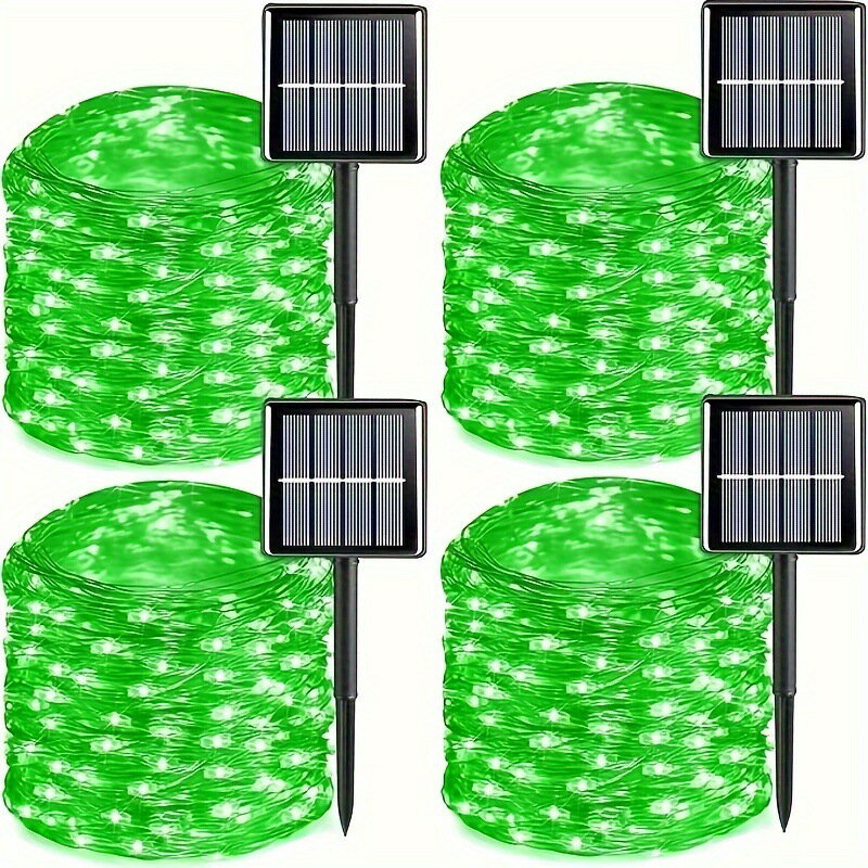 4 Pack Green Solar Fairy Lights Each 39ft 120 led Solar