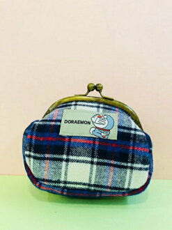 【震撼精品百貨】Doraemon 哆啦A夢 珠扣包-藍白格 震撼日式精品百貨 【震撼精品百貨】Doraemon 哆啦A夢 珠扣包-藍白格 震撼日式精品百貨