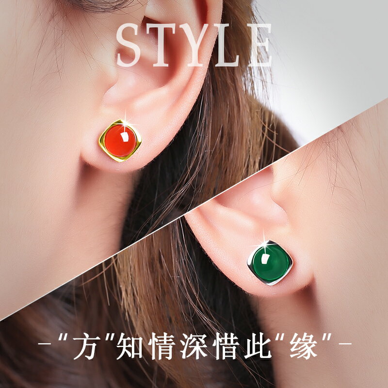 S925純銀耳釘2021新款潮簡約女小巧高階感韓國氣質冷淡耳環耳飾品