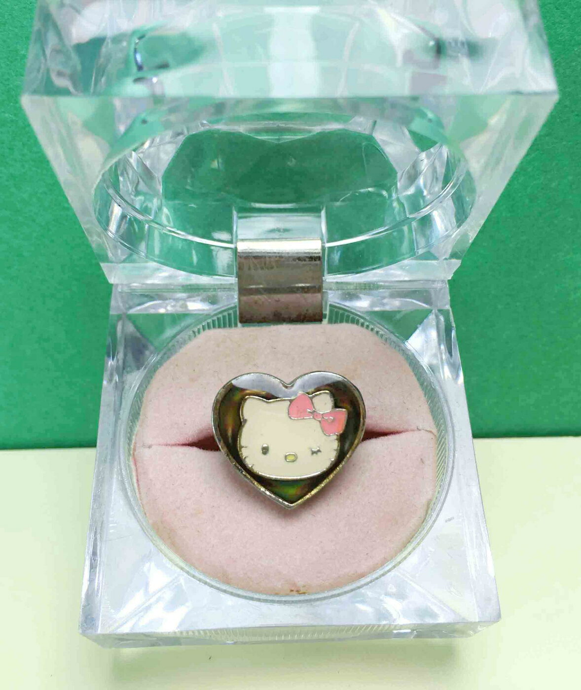 【震撼精品百貨】Hello Kitty 凱蒂貓 變色戒指-臉心 震撼日式精品百貨