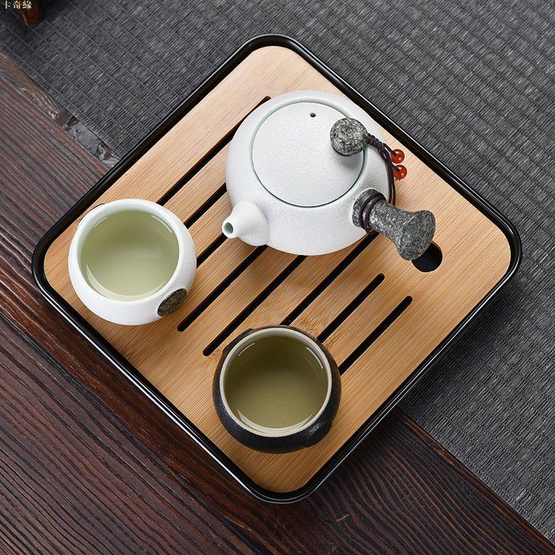 整套功夫茶具小套裝旅行包家用泡茶壺一壺二四杯茶具茶杯茶盤酒店