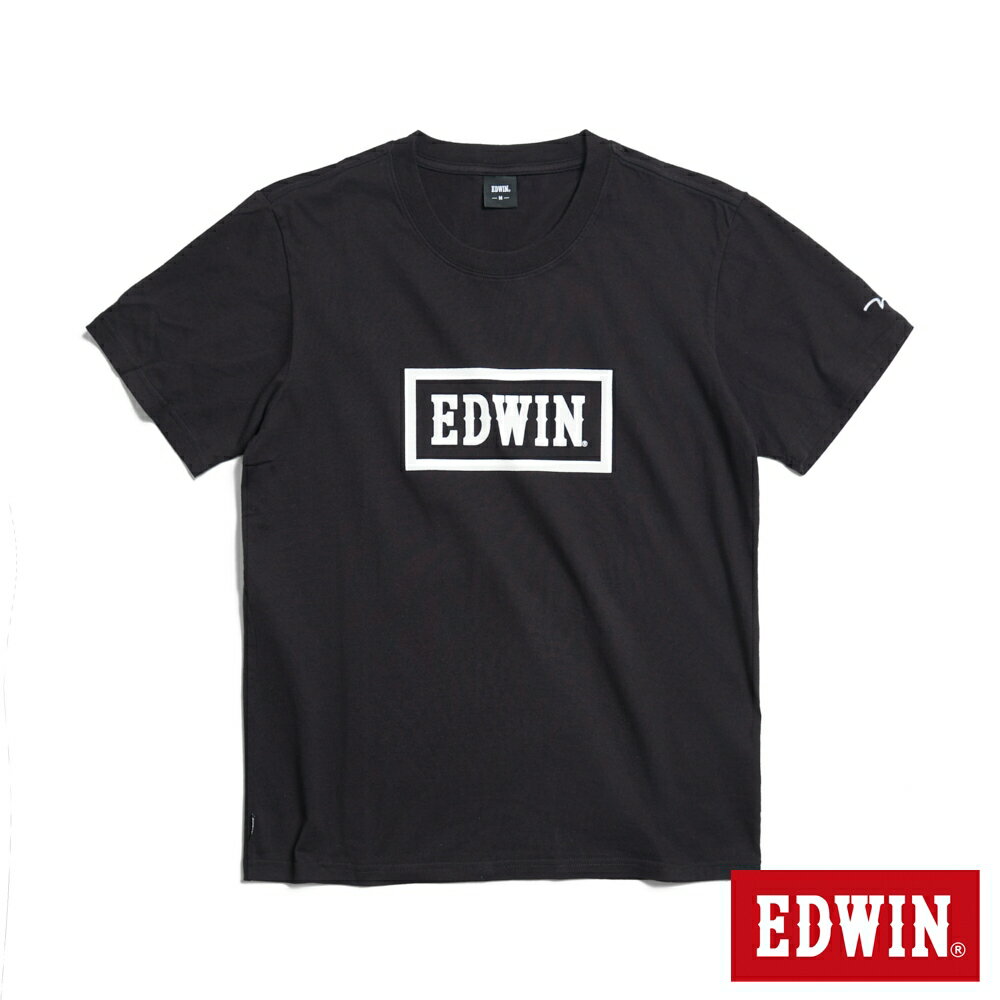 EDWIN 男款 方框 LOGO短袖T恤 (黑色)