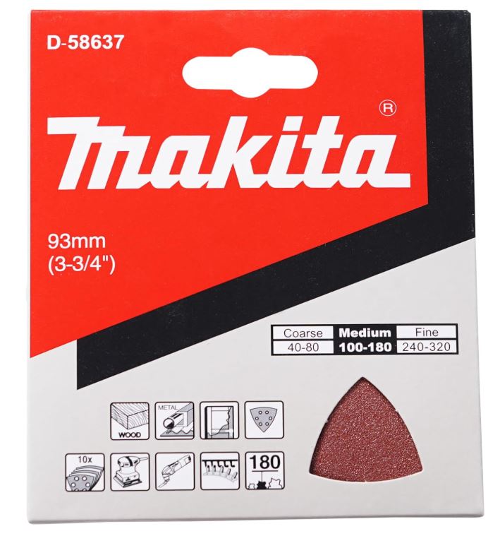 MAKITA 牧田 D-58637 磨切機 三角型 砂紙 木頭 #180 拋光 研磨
