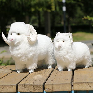 仿真羊模型小綿羊動物擺件會叫的羊毛絨玩具羊駝玩偶禮品公仔包郵