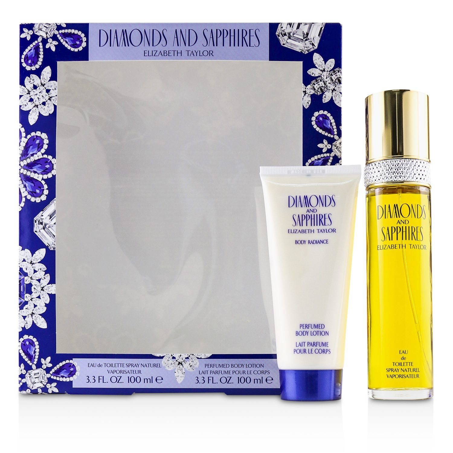 伊莉沙白泰勒 Elizabeth Taylor - 藍鑽女性香氛組合:淡香水100ml+乳液100ml