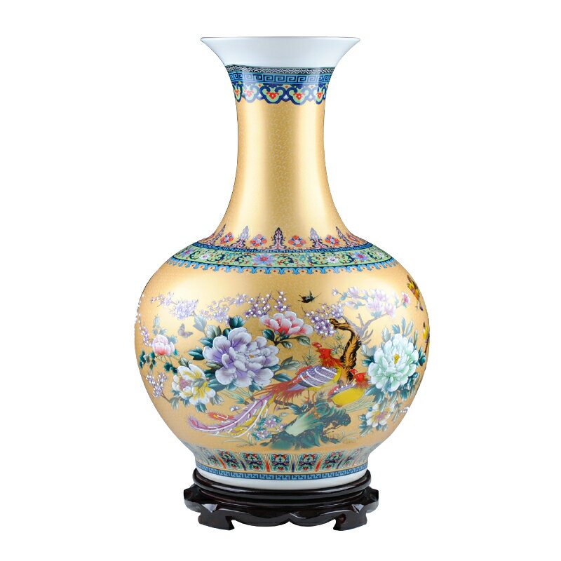 景德鎮陶瓷器落地大花瓶擺件大號歐式琺瑯彩瓷現代客廳家居裝飾品