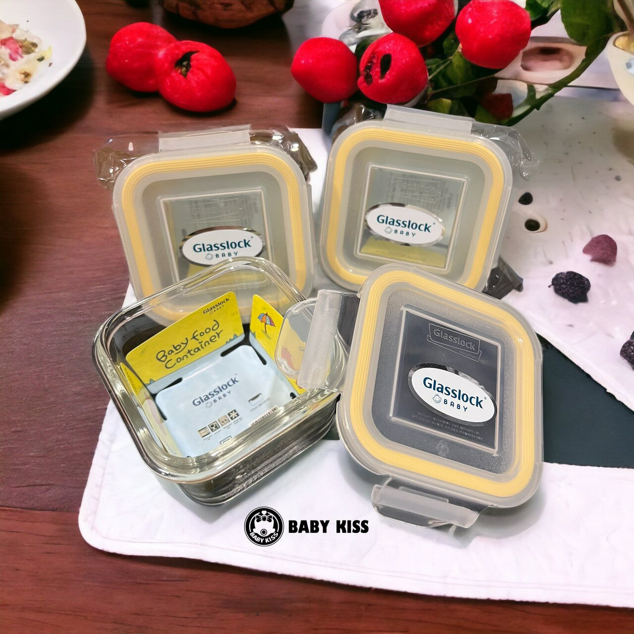韓國Glasslock寶寶副食品強化玻璃保鮮盒3入組/分裝盒（送矽膠湯匙） 4