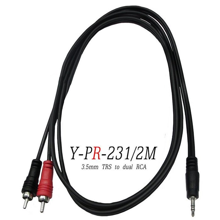 台製 Stander Y-PR-231 Y Cable Y型線 3.5mm 公 轉 雙 RCA 梅花頭【唐尼樂器】