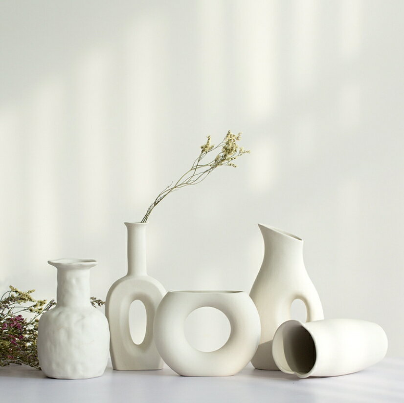 花瓶 現代陶瓷花瓶 乾燥花滿天星簡約水培客廳臥室餐桌家居裝飾