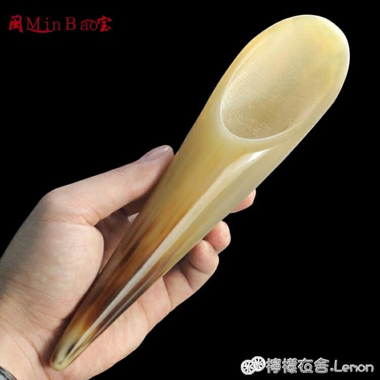 按摩棒 天然純牛角刮痧筒刮痧板按摩茶勺全身通用頸部拔筋棒面部背部空心