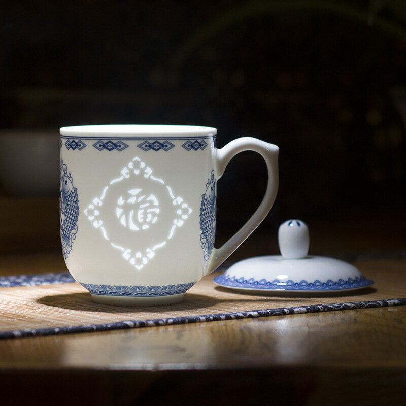 青花 玲瓏盃 茶盃 青花 玲瓏盃 茶盃 青花玲珑杯价格报价行情- 京东
