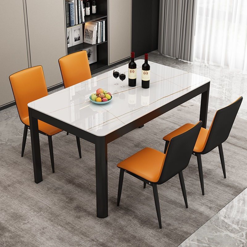 椅子 餐桌 意式餐桌餐椅組合家用小戶型現代簡約出租屋客廳鋼化玻璃吃飯桌子