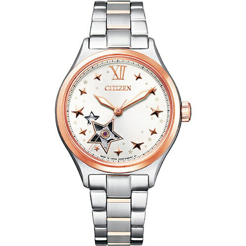 CITIZEN星辰錶 LADY'S 星星 機械錶(PC1009-78B)-34mm-白面鋼帶【刷卡回饋 分期0利率】【APP下單22%點數回饋】