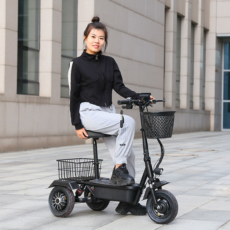 免運 可開票 迷你折疊電動三輪車家用小型接送孩子老年人女士親子輕便電瓶車 快速發貨