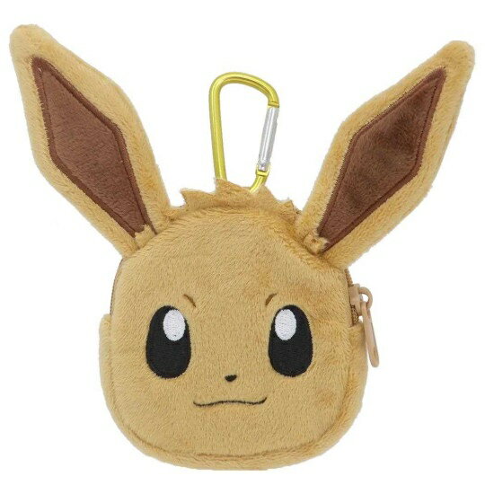 【震撼精品百貨】神奇寶貝 Pokemon~ 寶可夢 大臉款扣環絨毛零錢包-伊布*17272
