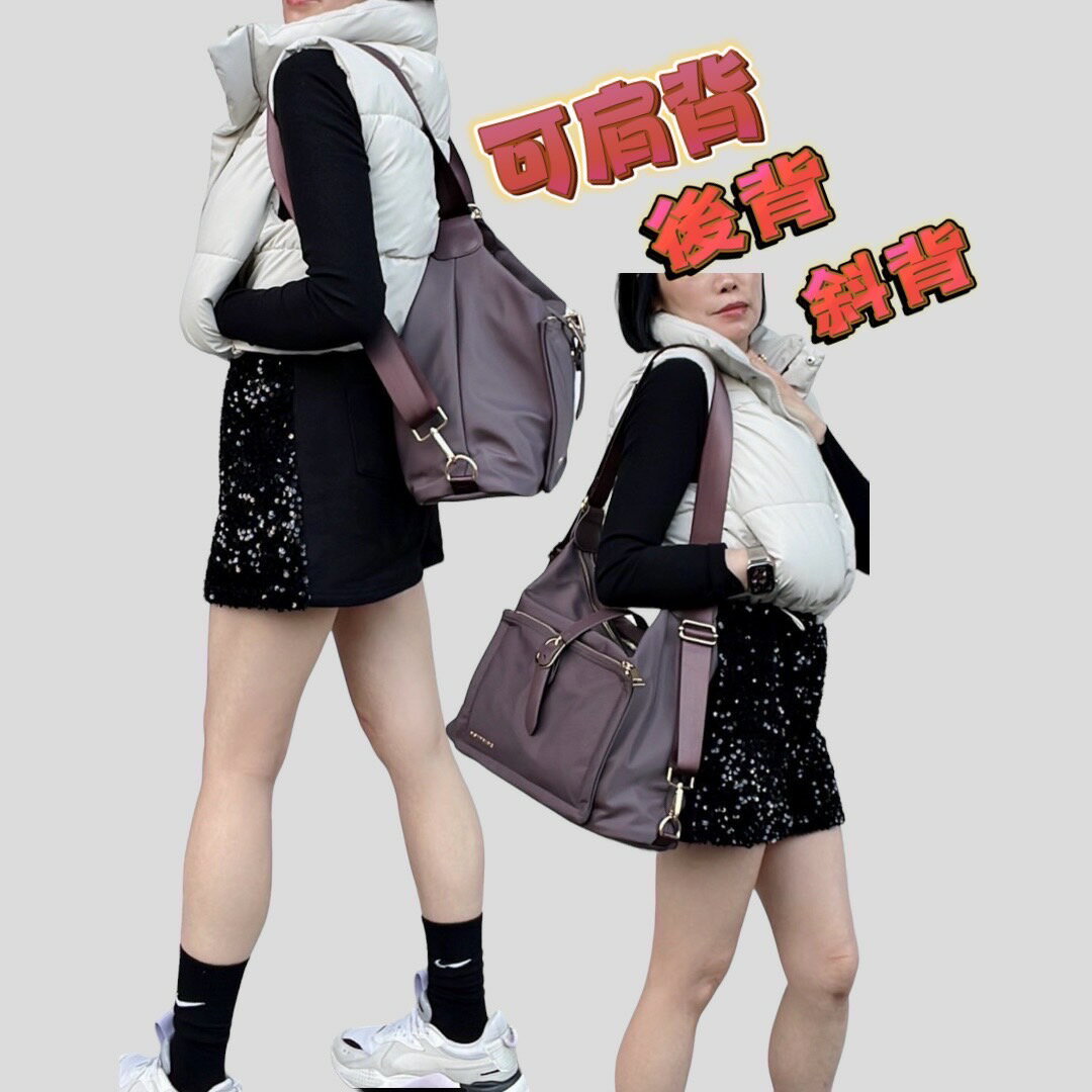 （現貨4色）🎀SHINYTON厚磅尼龍2way後背包🎀側背包、斜背包、肩背包、大方包、多層包、後背包 7