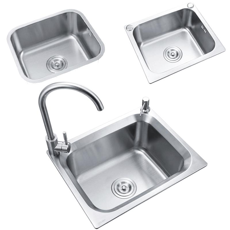 304不銹鋼水槽單盆 洗菜盆/池單槽廚房水槽加厚大單槽加厚洗碗池 4