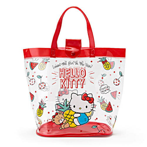 【震撼精品百貨】Hello Kitty 凱蒂貓 Sanrio HELLO KITTY半透明PVC水桶提袋(熱情水果)#29423 震撼日式精品百貨