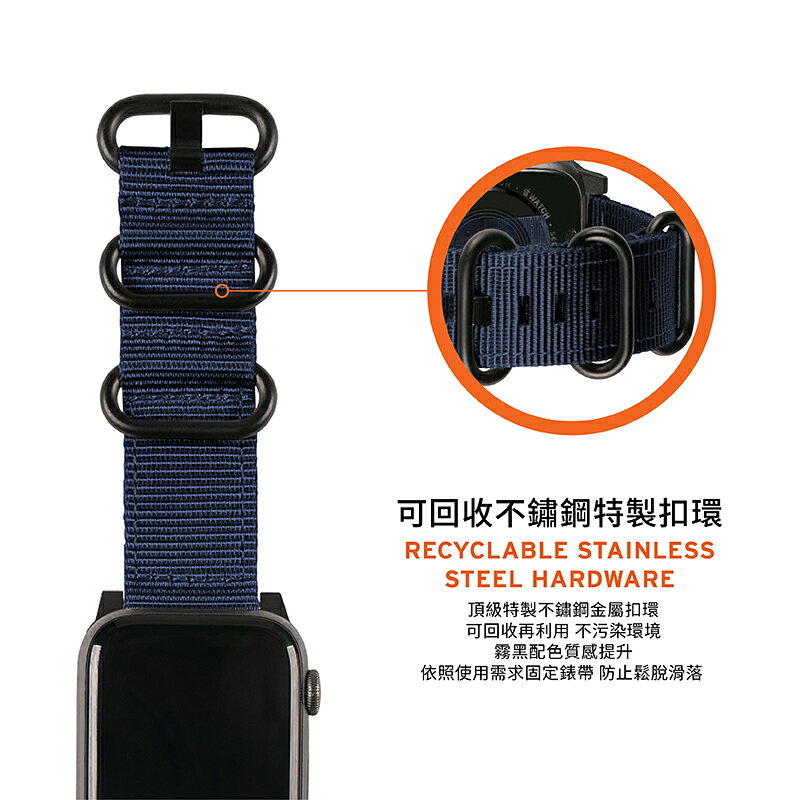 UAG Nato Eco 潮流 環保 尼龍 錶帶 適用 Apple Watch 42 44 45 49 mm 7