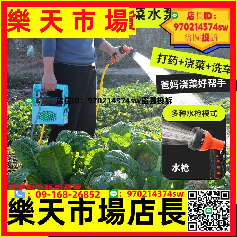 戶外菜園澆菜神器澆水機農用澆地菜地小型電動抽水泵充電式抽水機